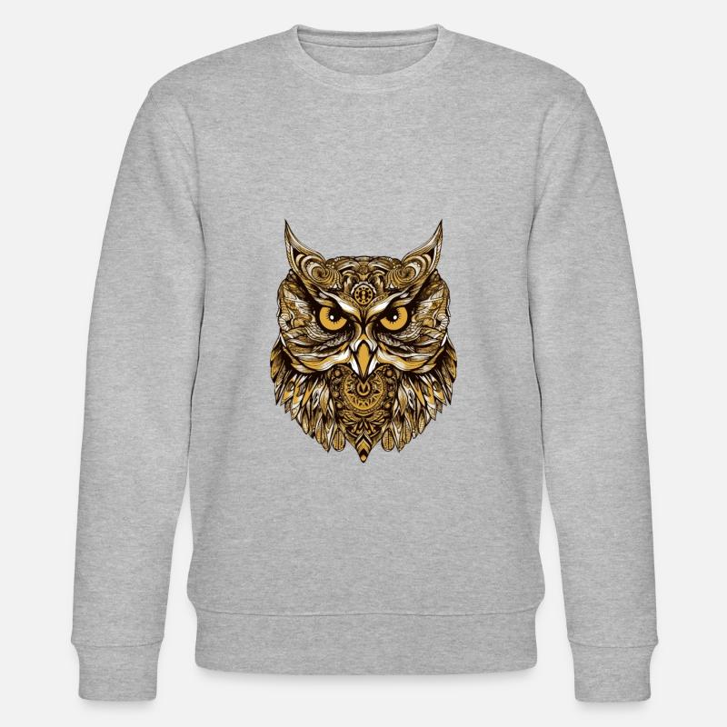 Eule Tier - Stanley/Stella Unisex Bio-Sweatshirt CHANGER  - Grau meliert