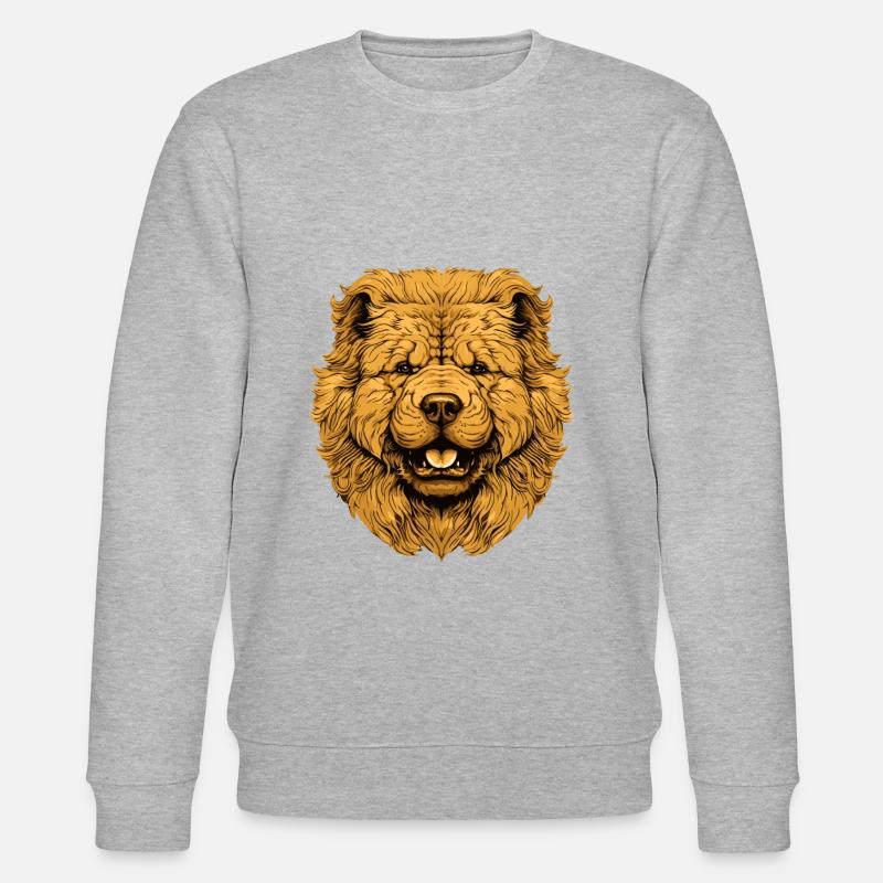 Tête de chien Chow Chow - Sweat bio CHANGER Stanley/Stella Unisexe - gris chiné