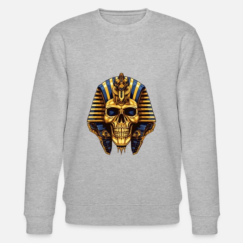 Pharaoh Skull Symbol - Stanley/Stella CHANGER Unisex Organic Sweatshirt - heather grey