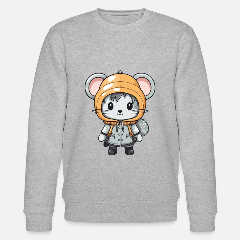 Maus Winter Comic - Stanley/Stella Unisex Bio-Sweatshirt CHANGER - Grau meliert