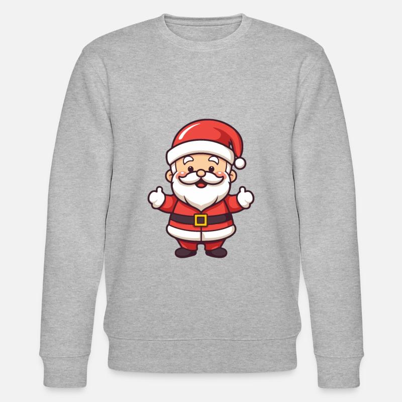 Weihnachtsmann Comic Weihnachten - Stanley/Stella Unisex Bio-Sweatshirt CHANGER  - Grau meliert