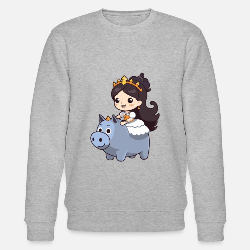 Prinzessin Schwein Comic - Stanley/Stella Unisex Bio-Sweatshirt CHANGER  - Grau meliert