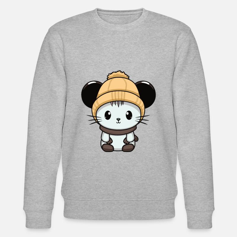 Mouse Winter Animal Cute Comic - Stanley/Stella CHANGER Unisex Organic Sweatshirt - heather grey