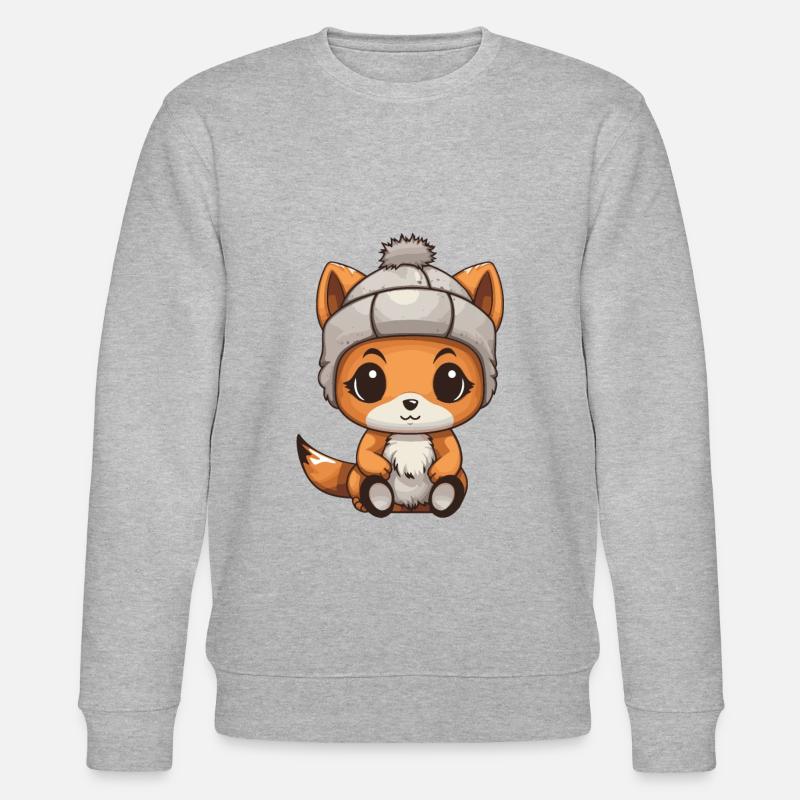 Squirrel Winter Animal Cute Comic - Stanley/Stella CHANGER Unisex Organic Sweatshirt - heather grey