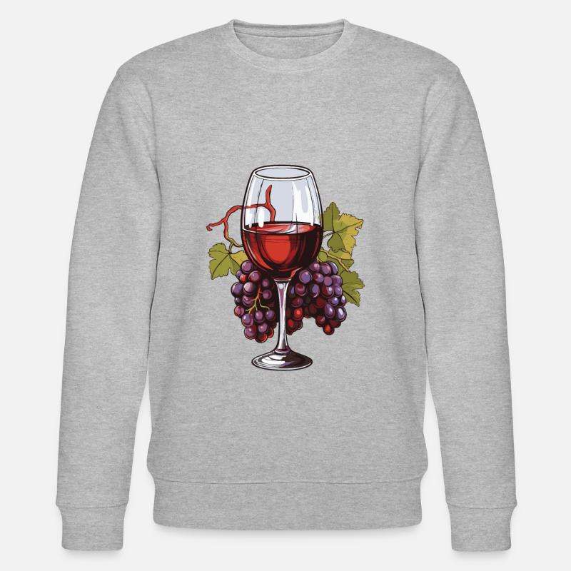 Weinglas Trauben Wein - Stanley/Stella Unisex Bio-Sweatshirt CHANGER  - Grau meliert