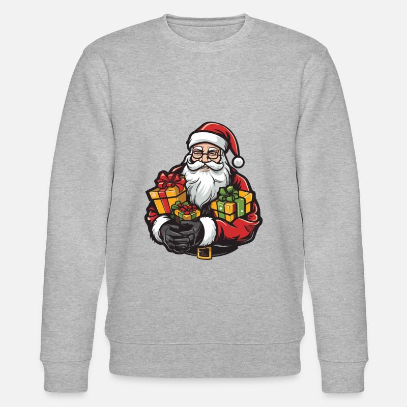 Weihnachtsmann Comic - Stanley/Stella Unisex Bio-Sweatshirt CHANGER  - Grau meliert