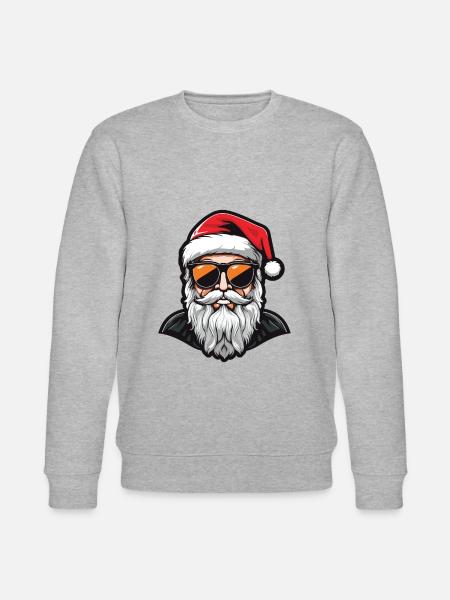 Santa Claus Head Santa Cool - Stanley/Stella CHANGER Unisex Organic Sweatshirt - heather grey