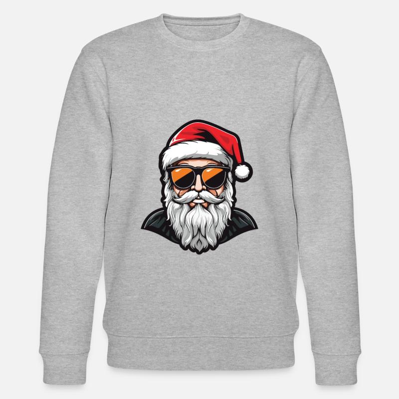 Weihnachtsmann Kopf Santa Cool - Stanley/Stella Unisex Bio-Sweatshirt CHANGER  - Grau meliert