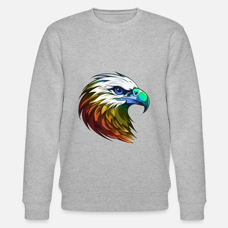 Adler Kopf Bunt - Stanley/Stella Unisex Bio-Sweatshirt CHANGER  - Grau meliert