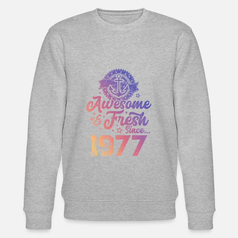 1977 awesome fresh - Stanley/Stella Unisex Bio-Sweatshirt CHANGER - Grau meliert
