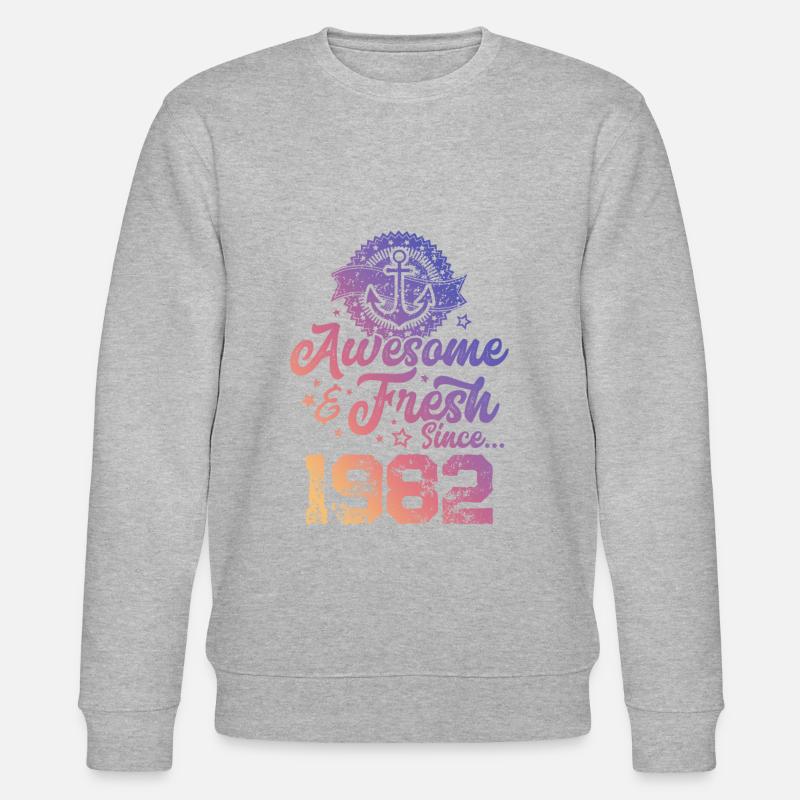 1982 awesome fresh - Stanley/Stella Unisex Bio-Sweatshirt CHANGER  - Grau meliert
