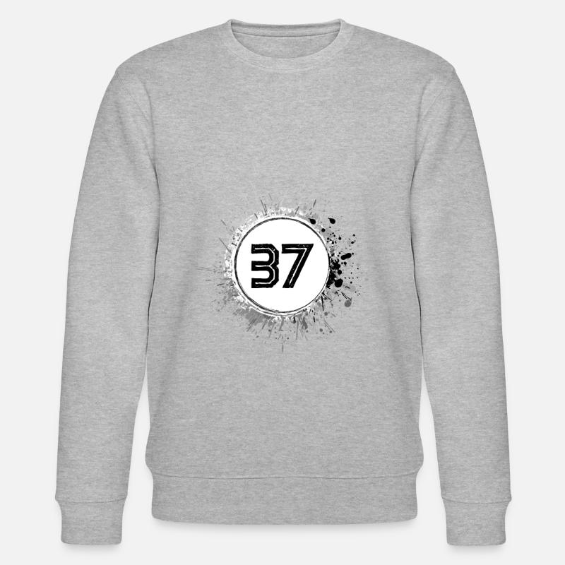 37 Zahl Klecks - Stanley/Stella Unisex Bio-Sweatshirt CHANGER  - Grau meliert