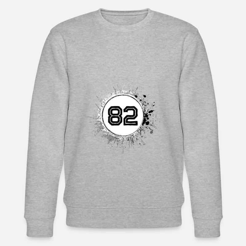 82 Zahl Klecks - Stanley/Stella Unisex Bio-Sweatshirt CHANGER  - Grau meliert
