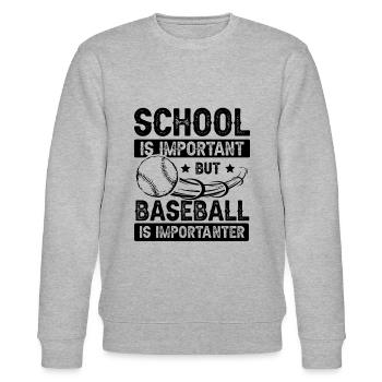 baseball school - Stanley/Stella Unisex Bio-Sweatshirt CHANGER  - Grau meliert - Vorne - Nik (191cm) & Marisol (170cm)