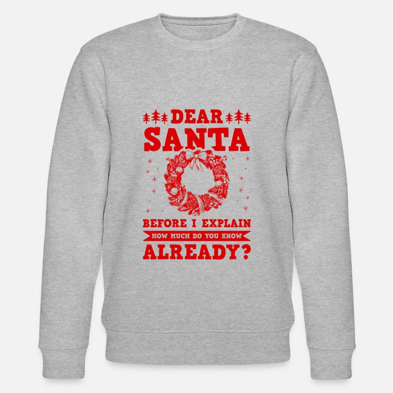 Dear Santa - Stanley/Stella Unisex Bio-Sweatshirt CHANGER  - Grau meliert