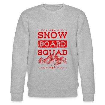 Snowboard Squad - Stanley/Stella Unisex Bio-Sweatshirt CHANGER  - Grau meliert - Vorne - Nik (191cm) & Marisol (170cm)