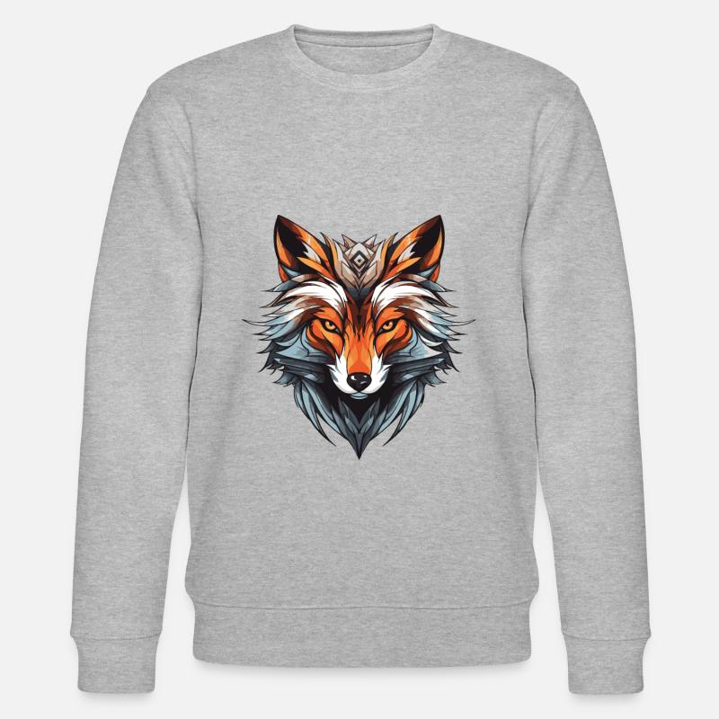 Fuchs Portrait - Stanley/Stella Unisex Bio-Sweatshirt CHANGER  - Grau meliert