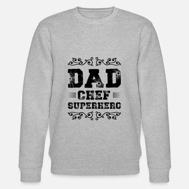 Dad Chef Superheld Papa - Stanley/Stella Unisex Bio-Sweatshirt CHANGER - Grau meliert