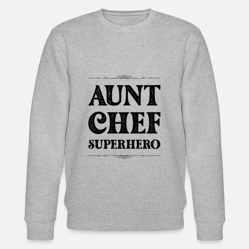 Tante Chef Superheld - Stanley/Stella Unisex Bio-Sweatshirt CHANGER  - Grau meliert