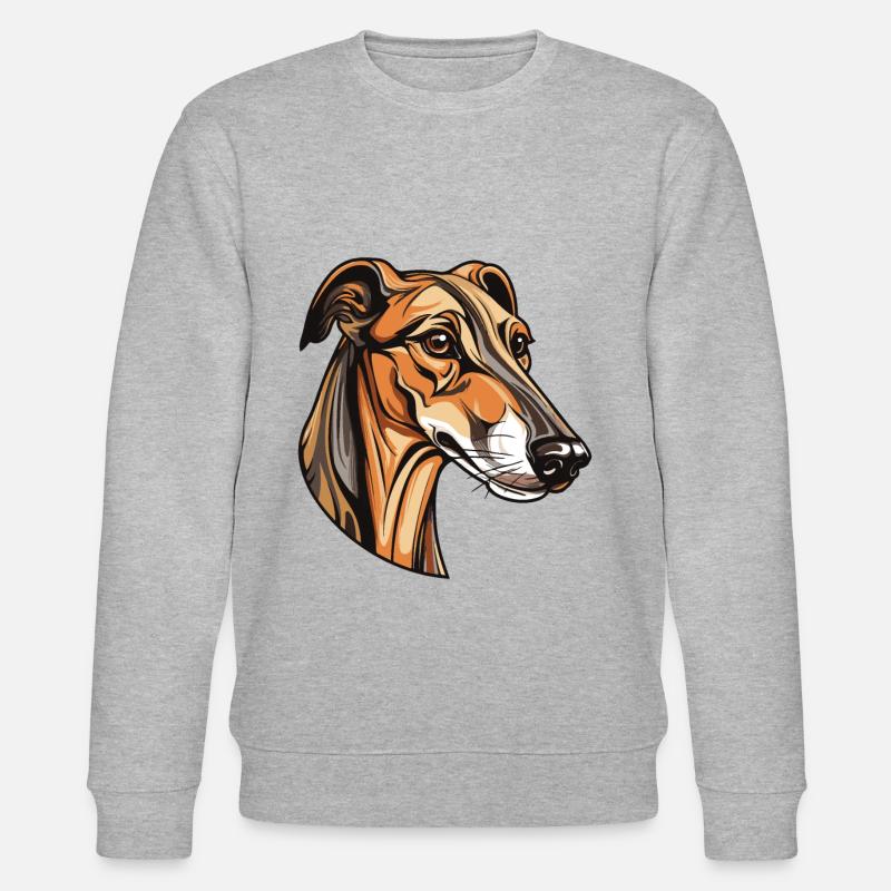 Greyhound Hund Kopf - Stanley/Stella Unisex Bio-Sweatshirt CHANGER  - Grau meliert