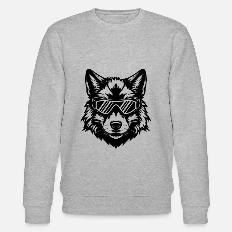 Ski Wolf Snowboarder - Stanley/Stella Unisex Bio-Sweatshirt CHANGER  - Grau meliert
