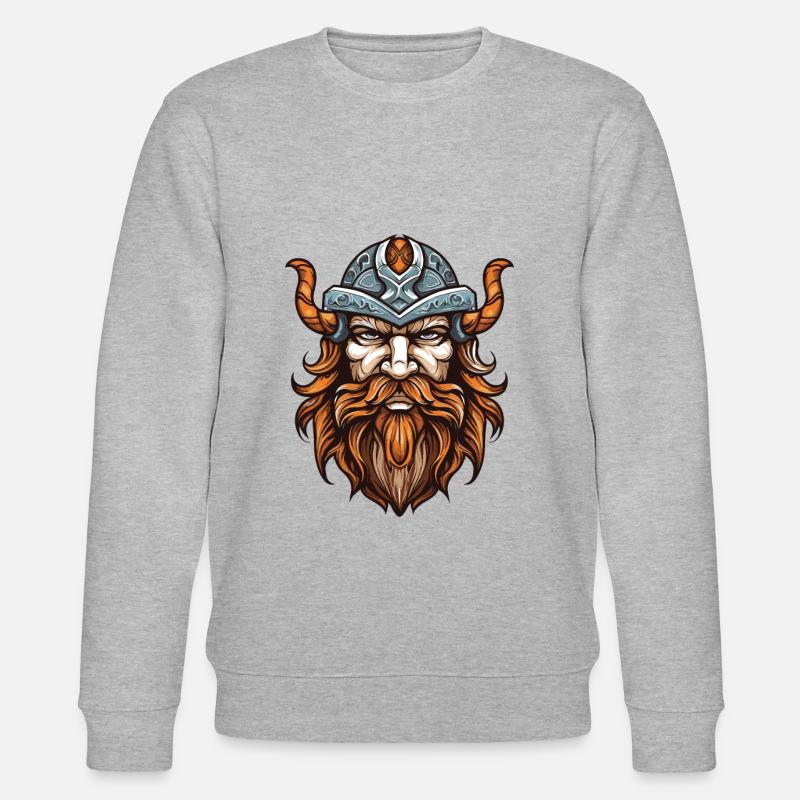 Wikinger Kopf Krieger - Stanley/Stella Unisex Bio-Sweatshirt CHANGER  - Grau meliert