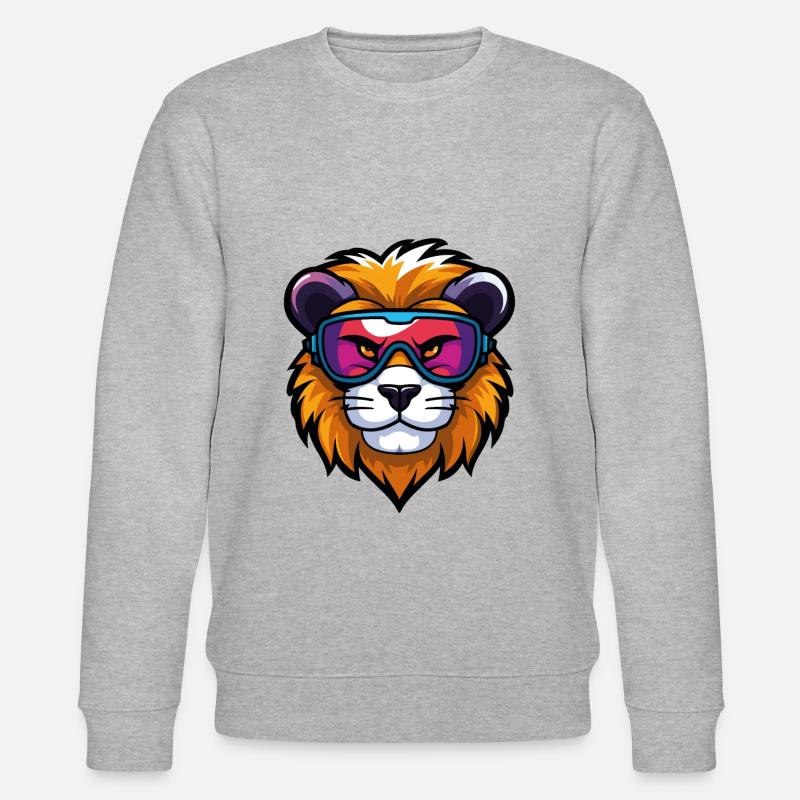 Löwe Ski Brille Comic - Stanley/Stella Unisex Bio-Sweatshirt CHANGER  - Grau meliert