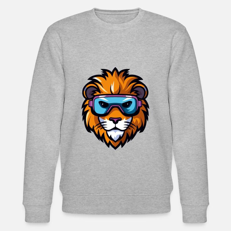 Ski Löwe Comic - Stanley/Stella Unisex Bio-Sweatshirt CHANGER  - Grau meliert