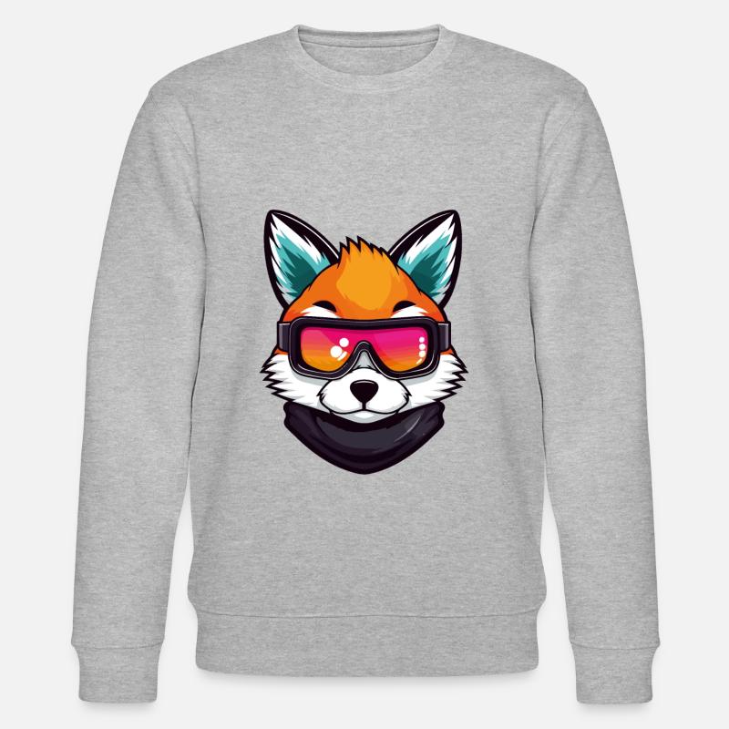 Fuchs Ski Brille Comic - Stanley/Stella Unisex Bio-Sweatshirt CHANGER  - Grau meliert