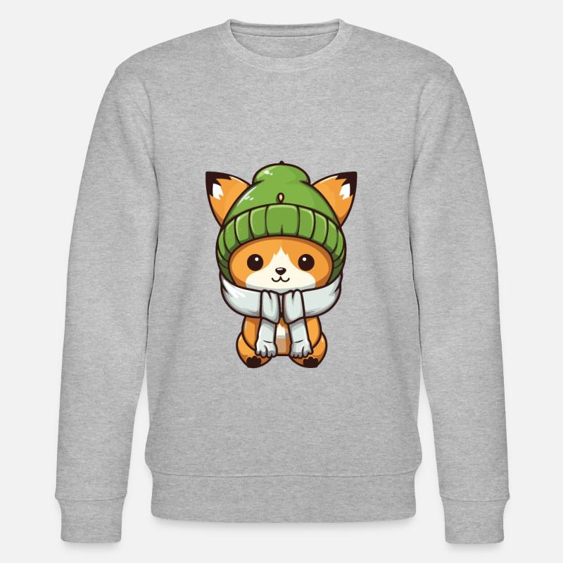 Fuchs Winter Comic - Stanley/Stella Unisex Bio-Sweatshirt CHANGER  - Grau meliert