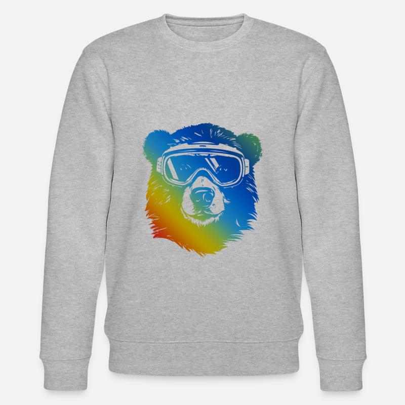 Ski Bär Bunt - Stanley/Stella Unisex Bio-Sweatshirt CHANGER  - Grau meliert