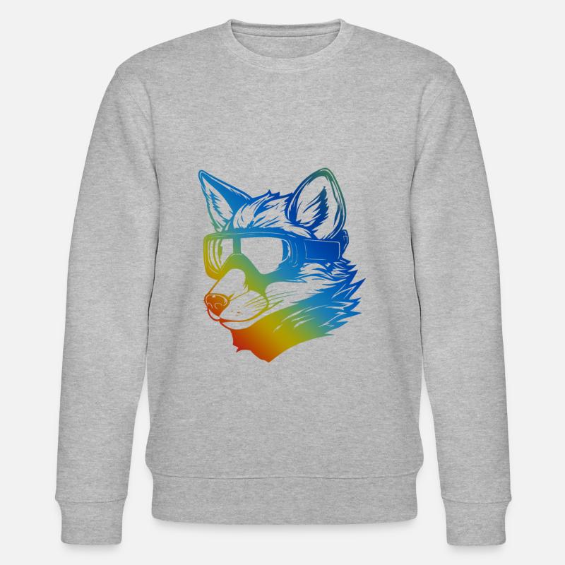 Fuchs Snowboard Ski Brille Bunt - Stanley/Stella Unisex Bio-Sweatshirt CHANGER  - Grau meliert