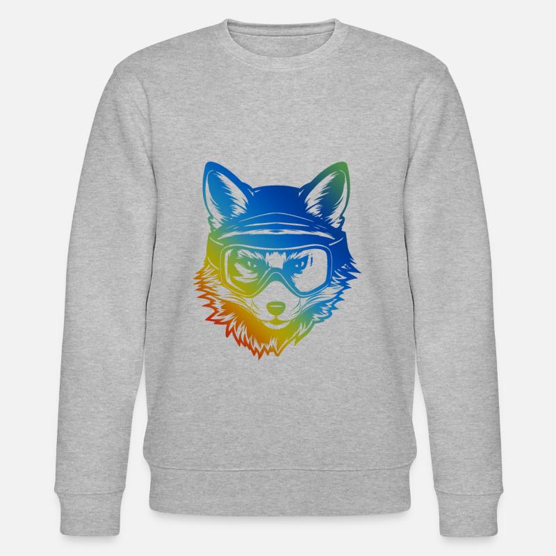 Fuchs Ski Brille Bunt - Stanley/Stella Unisex Bio-Sweatshirt CHANGER  - Grau meliert