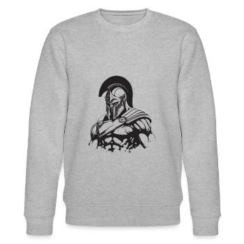 Spartan Gladiator Muscles Bodybuilding Gym - Stanley/Stella CHANGER Unisex Organic Sweatshirt - heather grey - Front - Nik (191cm) & Marisol (170cm)