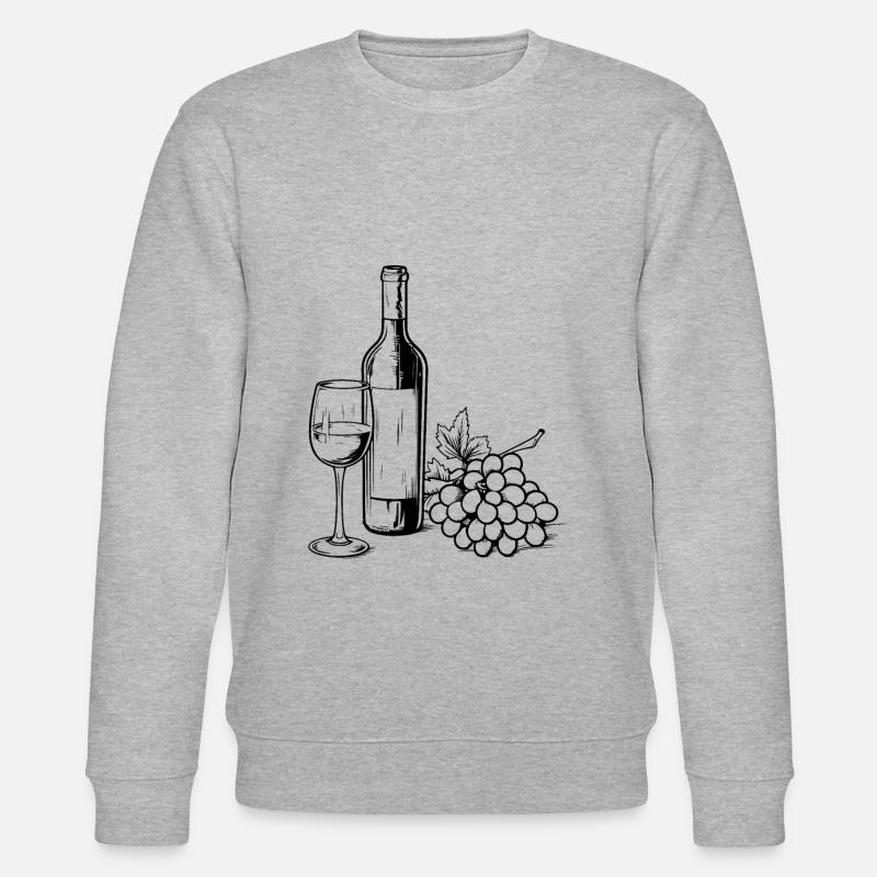 Weinglas WeinTrauben Wein - Stanley/Stella Unisex Bio-Sweatshirt CHANGER  - Grau meliert