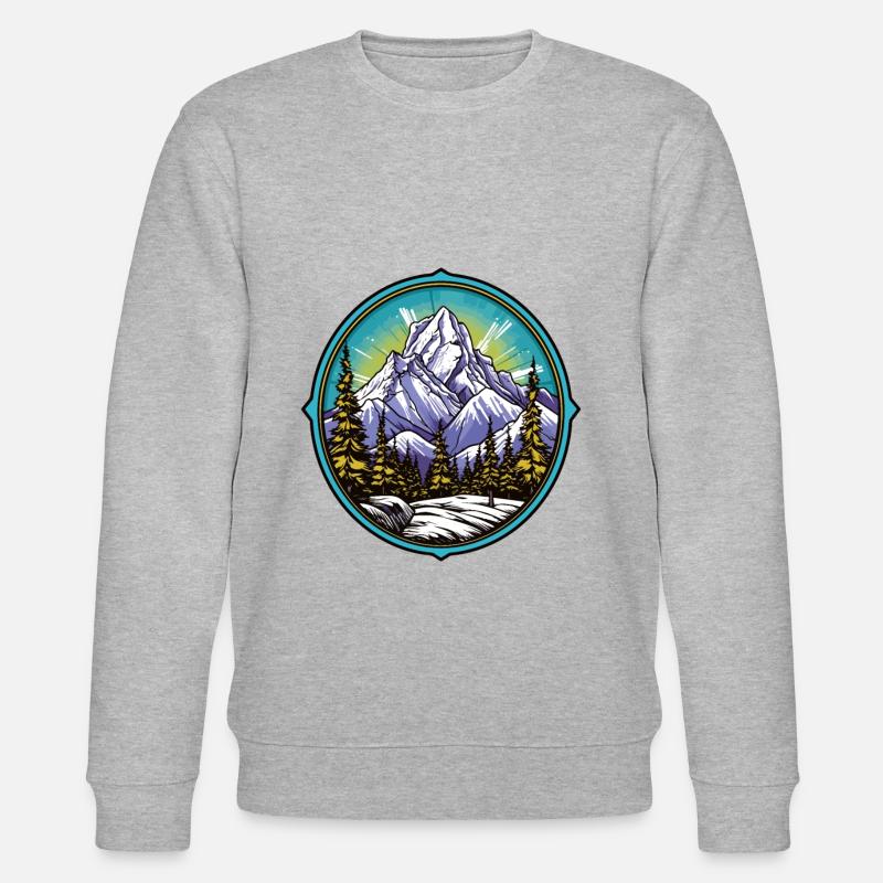 Landschaft Berge Wappen - Stanley/Stella Unisex Bio-Sweatshirt CHANGER  - Grau meliert