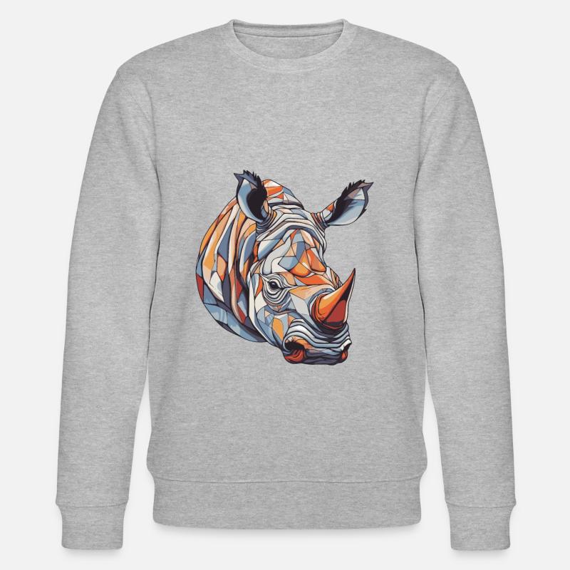 Nashorn Kopf - Stanley/Stella Unisex Bio-Sweatshirt CHANGER  - Grau meliert