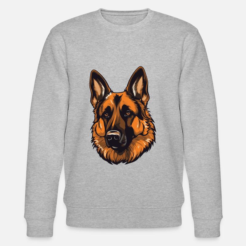 Schäferhund Hund Kopf - Stanley/Stella Unisex Bio-Sweatshirt CHANGER  - Grau meliert