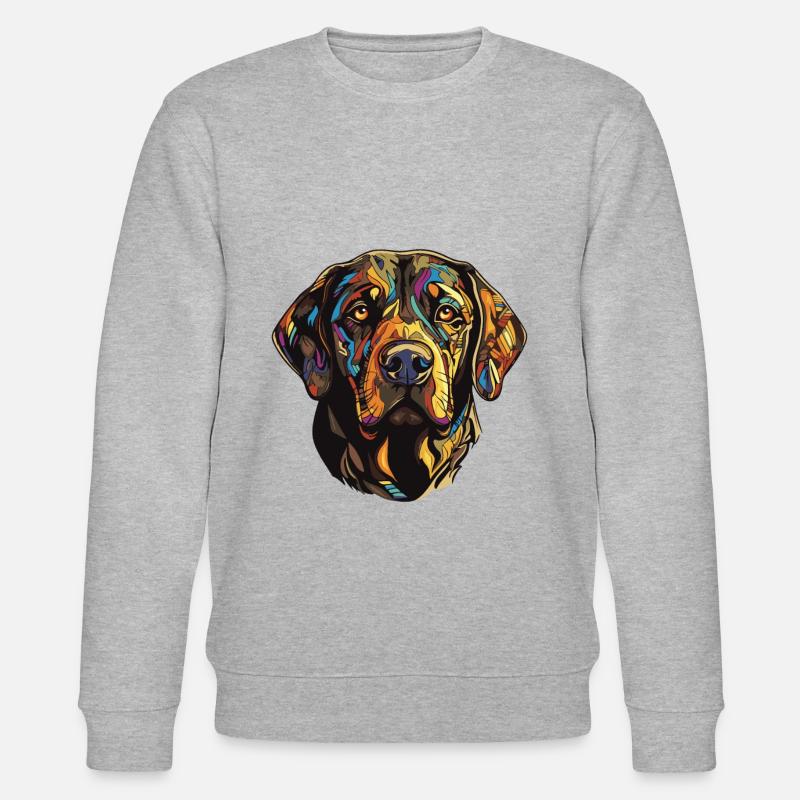 Labrador Hund Kopf - Stanley/Stella Unisex Bio-Sweatshirt CHANGER  - Grau meliert