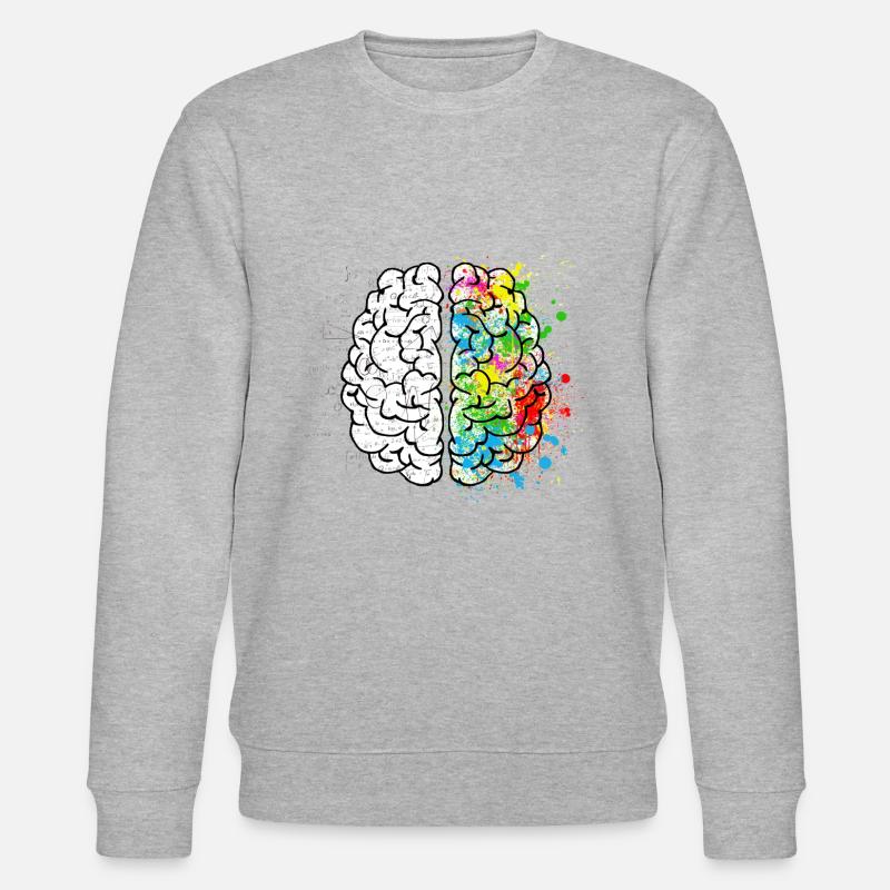 T-shirt brain comic math art - Stanley/Stella CHANGER Unisex Organic Sweatshirt - heather grey
