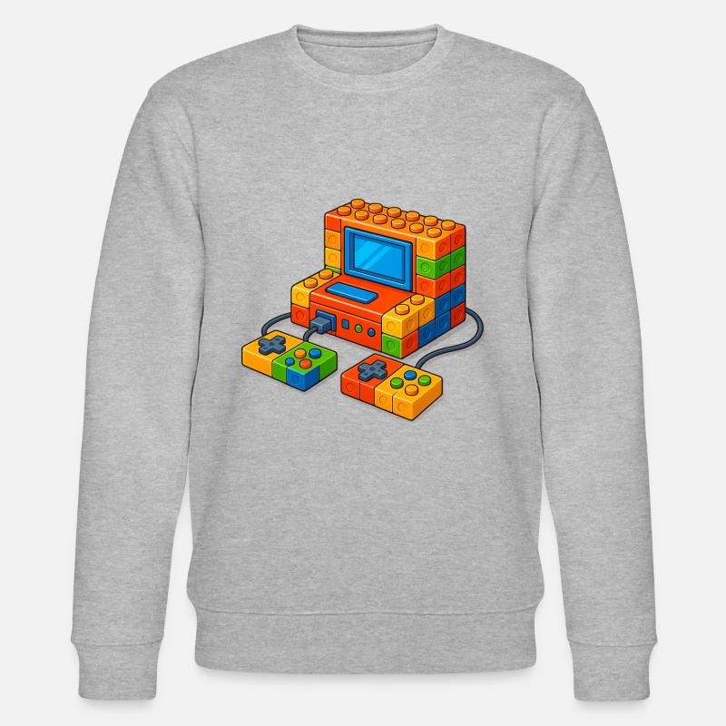 Master Builder Brick Building Block - Stanley/Stella CHANGER Unisex Organic Sweatshirt - heather grey
