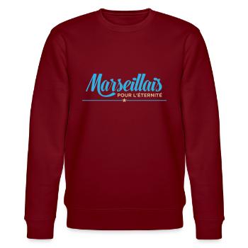Marseillais pour l'éternité - Cadeau Supporter - Sweat bio CHANGER Stanley/Stella Unisexe - bordeaux - Devant - Nik (191cm) & Marisol (170cm)