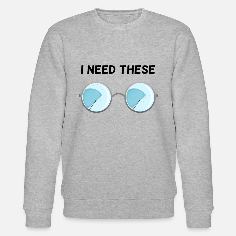Ich brauche diese Brille! - Stanley/Stella Unisex Bio-Sweatshirt CHANGER  - Grau meliert
