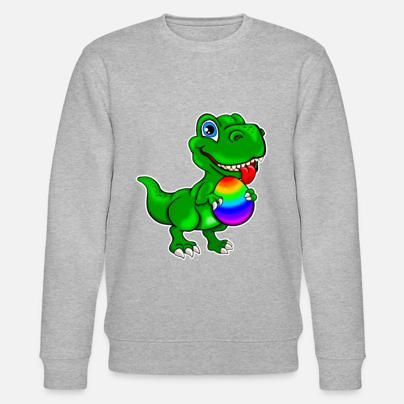 Dino with Easter egg - Stanley/Stella CHANGER Unisex Organic Sweatshirt - heather grey