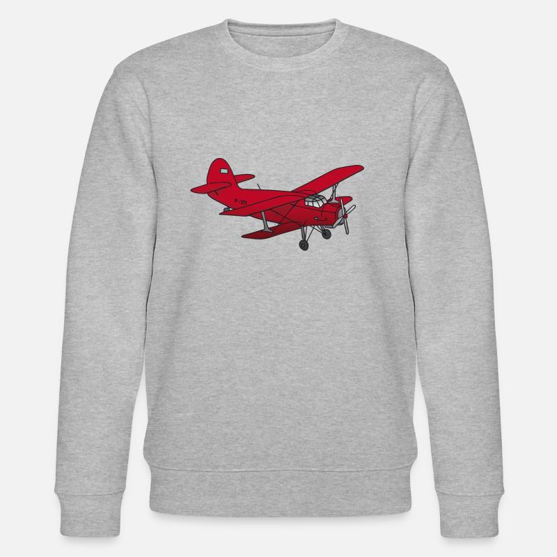 Biplan (avion) - Sweat bio CHANGER Stanley/Stella Unisexe - gris chiné