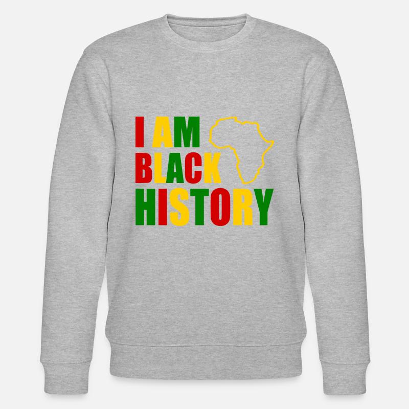 I am black history - Stanley/Stella Unisex Bio-Sweatshirt CHANGER  - Grau meliert
