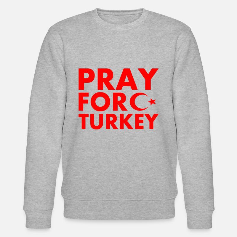Pray for turkey - Stanley/Stella Unisex Bio-Sweatshirt CHANGER  - Grau meliert