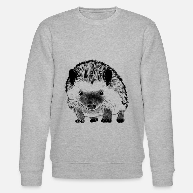 Igel Waldtier Herbst Laub - Stanley/Stella Unisex Bio-Sweatshirt CHANGER  - Grau meliert