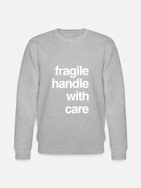 T-shirtontwerp - voorzichtig breekbaar handvat - Stanley/Stella Uniseks bio-sweatshirt CHANGER  - grijs gemêleerd