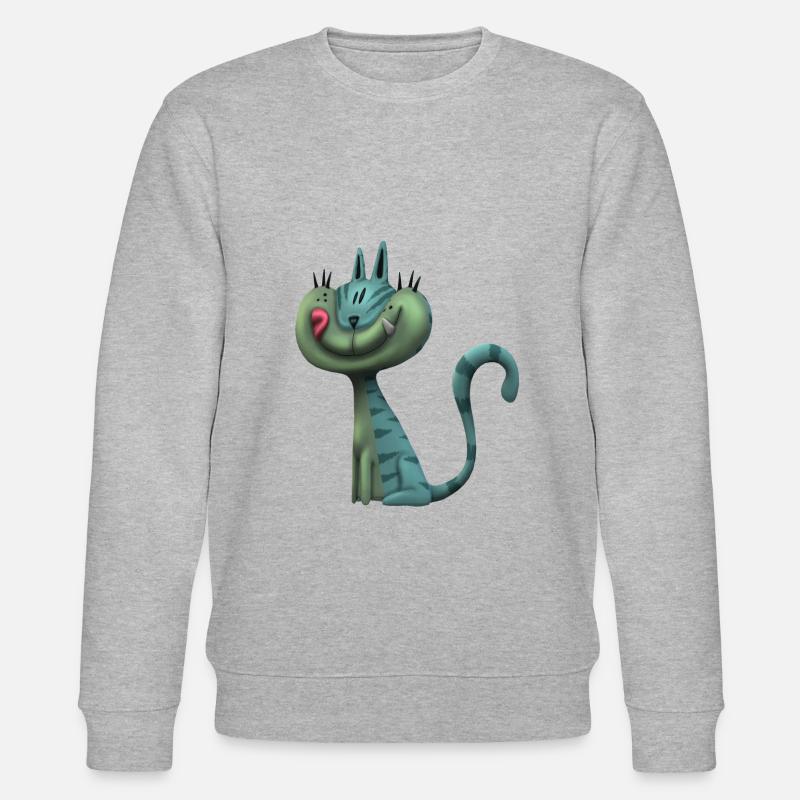 lustige Katze - Stanley/Stella Unisex Bio-Sweatshirt CHANGER  - Grau meliert